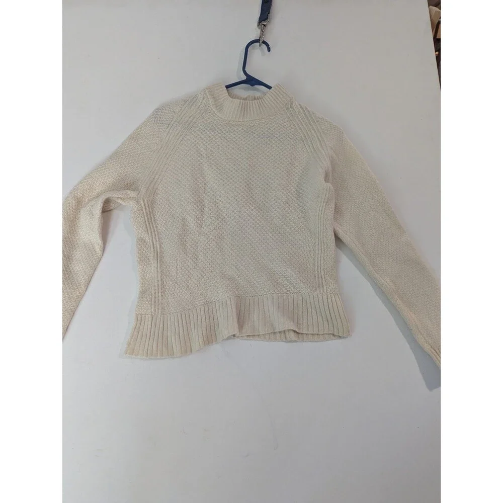 Everlane Sweater‎ Womens XXSmall Recycled Cashmere Knit Neutral Pullover Ivory